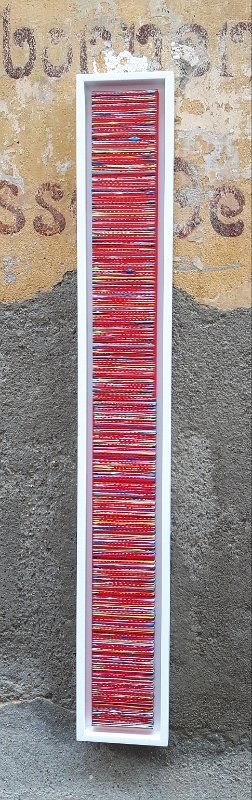 Coloured lines 3 2018 100×10 Acryl-Lack auf LW, SOLD